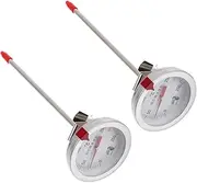 PRETYZOOM 2Pcs Stainless Steel Kitchen Thermometer High Accuracy Food Temperature Gauge for Cooking Baking and Frying Stainless Steel Probes for Home Kitchen Use