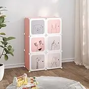 Cube Storage Cabinet, PP Shoe Rack, Freestanding Shoes Organizer for Entryway, Foyer, Hallway, Easy to Clean, 74 x 36.5 x 108 cm, Pink