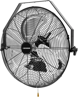 18 Inch Industrial Wall Mount Fan, 4300 CFM Metal Heavy Duty Fan, 3-Speeds High