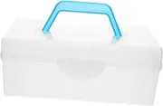 Hohopeti Traditional Chinese Mahjong Storage Box Lids Plastic Mahjong Organizer Large Capacity Easy to Carry