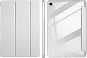 Nexue Case for Samsung Galaxy Tab A8 10.5 Inch 2022/2021,Triple Fold Stand Acrylic Case,Cover with Hard PU Transparent Back Shockproof Shell and Pencil Holder,Auto Wake/Sleep. (Grey)