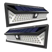 2PCS Solar Lights Outdoor Motion Sensor Security Deck Patio Lamp 86 LED 3 Mode B
