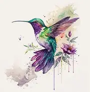 Fabric Panel Hummingbird 100% Cotton 14"x14" Quilting Panel Square A135