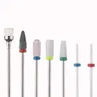 7Pack Ceramic Nail Art Drill Bit Kit Gel Removal Pedicure Rotary Burr Clean Tool