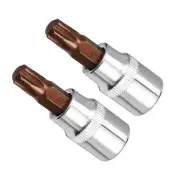 2Pieces Torx Bit Socket 3/8" Drive x T45 Torx Star Socket for Cars Mechanical