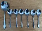 Vintage VINERS Wear Wite 6 Stainless Steel Dessert / Cake Spoons & Serving Spoon
