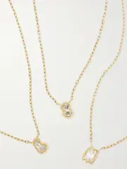 [Gemella] Gemella - Bubble Bezels 18-karat Gold Diamond Necklace - K K Gold