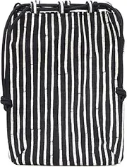 [丸全] Whole Drawstring Bag, Bamboo Bag, Made in Japan, Black, Approx. 8.1 x 10.2 x 0.3 inches (20.5 x 26 x 0.8 cm)