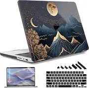 May Chen Case for M4 MacBook Pro 14 inch Case A3112 A3401 Max A3185, M3 A2918 A2992, M2 A2779 M1 A2442, 2024 2023 2022 2021 Release, Plastic Hard Shell Case with Keyboard Cover, Starry Mountain