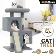 34'' Cat Tree Tower Scratching Board Posts Multi-level Bed Furniture Cando Tower