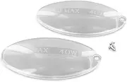 [DL-pro] 2 x Lamp Covers 10 x 5.4 cm for AEG Electrolux 50248796000 5024879600/0 Oval Cover for Cooker Hood Cooker Hood Cooker Hood
