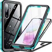[Temdan] for Samsung Galaxy A35 5G Case,Waterproof Built-in Lens & Screen Protector[Full Body Shockproof][Military Drop Proof][Dustproof][IP68 Underwater] Protective Cover for A35 5G 6.6”-Teal/Clear