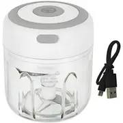 250ML Electric Garlic Food Chopper Vegetable Chopper Grinder Blender Crusher WHITE