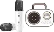 Karaoke Machine, Portable Karaoke Machine, Wireless Karaoke Machine with Microphone, Rechargeable Karaoke Speaker, Dual Mic Connection Audio Supplies for Home Dining Room Cafes Restaurant