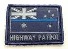 Thin Blue Line, Highway Patrol, 1 x Police Woven Patch, Dark Blue, Hook Rear