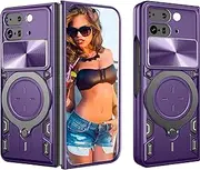 [Ysnzaq] for Google Pixel 9 Pro Fold 8.0" Case with Slide Camera Cover, [Camera Protection] Heavy Duty Military Grade Shockproof with Ring Kickstand Cover for Google Pixel 9 Pro Fold.HS Purple
