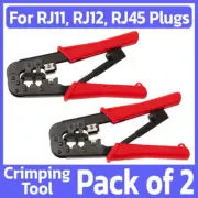 2 Pack Network Cable Crimping Tool RJ45 RJ11 RJ12 Ethernet Crimp Cutter Stripper
