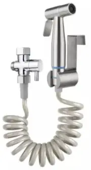 Handhold Bidet Sprayer & Retractable Spring Hose & 7/8" T-adapter and Hanger Set