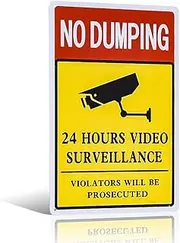 不适用 Private Property No Dumping Trespassers Will Be Prosecuted Sign 12x8 inch