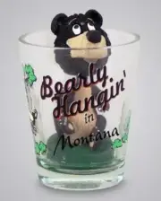 MONTANA BEAR BOBBLE HEAD SHOT GLASS SHOTGLASS