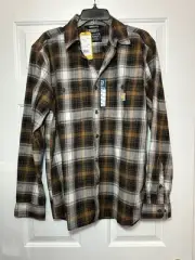 Size M Carhartt Rugged Flex Relaxed Fit Lightweight Plaid Long Sleeve Shirt NEW