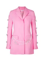 Mach & Mach Cut-out Embellished Wool Mini Blazer Dress - Pink - 34 (UK6 / XS) 34 (UK6 / XS)