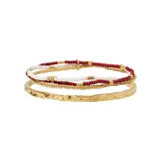 Sunshine Bracelet Stack - Burgundy