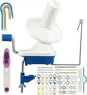 Efficient Yarn Ball Roller Portable Yarn Winding Machine Clip on Table Easy to Install Wool Unwinder Yarn Ball Winder Tabletop Fibre Wool Winder for Fiber String Ball Winder Jumbo Yarn Ball Winder