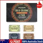 Set.of 4 Solid Colognes for Men 0.5 Oz - Perfume Cedar Wood, Clary Sage, Vetiver