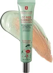 Erborian CC Red Correct - Skincare-First Green Color Corrector with Centella Asiatica, Illuminating Color Corrector with Redness Coverage & SPF 25 - Cica, Korean Skincare, 1.5 Oz