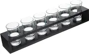 Mikinona 1Set Spirits Wine Cup with Wood Rack Sturdy Cocktail Glass for Whiskey Wine Beer More for Parties Bars Home Design