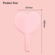 Catzon Heart Shaped Makeup Mirror Single Side Handheld Mirror-White