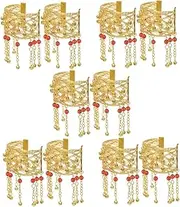 [OATIPHO] Arm Chain Real Gold Bracelets for Women Bangles Bikinis Couple Belt Women Belly Chain Kit Woman Costume Jewelry Metal Bell Bracelet Acrylic Beads Golden