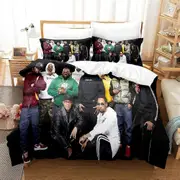 v532 Bed Sheets Wu Rapper Clan Tang Bedding Set,Duvet Cover Bed Set Quilt Cover Pillowcase,King Queen Twin Size Boys Girls Adults 3-Piece Bedding Set