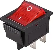 HEKKI Red Light Illuminated 4 Pin DPST ON/OFF Snap in Rocker Switch 16A 20A 250V AC