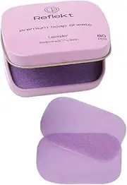 Reflekt Premium Moisturising Paper Thin Hand Soap Sheets in Tin Box, Travel Essentials for Men & Women, Easy to Carry while Travelling with Zero Waste Plastic Free Strips (Lavender, Pack of 80)