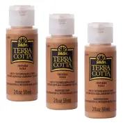 3x Plaid FolkArt Terra Cotta 59ml Acrylic Art/Craft Paint Pueblo Textured Finish