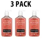 Neutrogena, 3 PACK, Oil-Free Acne Wash, Pink Grapefruit, 9.1 fl oz (269 ml) each