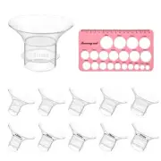 Flange Sizing kit 10PCS Flange Inserts 13/15/17/19/21mm & Nipple Ruler, Compa...