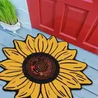 Sunflower Rug Welcome Doormat 29.5" x 29.5" Extra Large Sunflower Shape Non