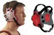 Cliff Keen F5 Tornado Wrestling Headgear/Earguards, Scarlet/Silver/Black