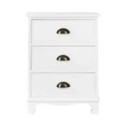 White Bedside Table Chest 3 Drawers Storage Cabinet Nightstand 45x30x62.5 cm