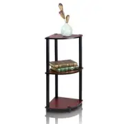 Turn-N-Tube 3-Tier Corner Display Rack Multipurpose Shelving Unit Dark Cherry...