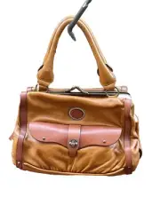 Vintage Authentic Chloe Antilope Brown Lambskin Maggie Satchel