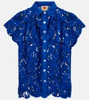 [Farm Rio] Farm Rio Cotton lace shirt AU 14 blue