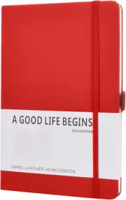 Lined Journal Notebook A5 Hardcover 200 Pages Medium 14x21 cm Red for Work