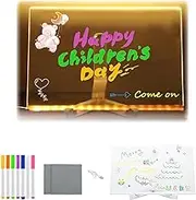 Magicboard Where Creativity Lights Up, Kivvy - Magicboard, Clear Drawing Board with Light, DIY Led Light Up Acrylic Message Board with 10 Light Modes Colors (30 * 20cm)