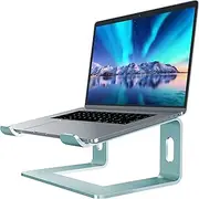 [SOUNDANCE] Aluminum Laptop Stand for Desk Compatible with Mac MacBook Pro Air Apple Notebook, Portable Holder Ergonomic Elevator Metal Riser for 10 to 15.6 inch PC Desktop Computer, LS1 (G-Aquamarine)