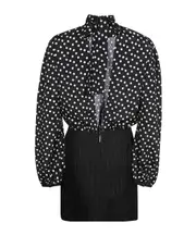 hybrid polka-dot mini dress IT44,IT42,IT38 Black