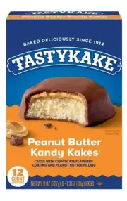 〽️ New Tastykake Peanut Butter Kandy Kakes Chocolate Filling Icing Cakes 8oz